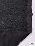 Breezing Hearts Embroidered Stiff Silk Organza - Black