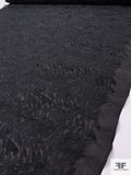 Breezing Hearts Embroidered Stiff Silk Organza - Black