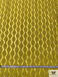 Italian Novelty Organza with Bouclé Detailed Geometric Design - Olive-Chartreuse