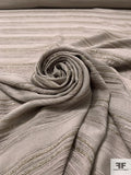 Italian Chenille and Shimmer Striped Challis - Soft Khaki
