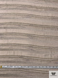 Italian Chenille and Shimmer Striped Challis - Soft Khaki