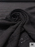 Italian Chenille and Shimmer Striped Challis - Black