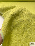 Italian Floral Textured Brocade with Shimmer - Chartreuse