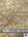 Italian Hazy Floral Slightly Textured Brocade - Tan / Pear Greens