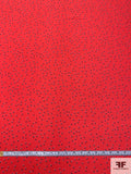 Ditsy Circles Printed Crepey Polyester Koshibo - Red / Navy / White