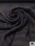 Italian Plaid Thick Wool Knit - Navy / Brown
