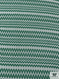 Italian Chevron Crochet Knit - Green / Off-White