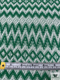 Italian Chevron Crochet Knit - Green / Off-White