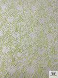 Italian Novelty Fine Tricot Floral Burnout - Lime / White