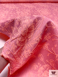 Made in Spain Romantic Floral Slightly Textured Brocade - Pink / Coral