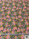 Italian Densely Floral Textured Brocade - Coral / Pink / Lavender / Navy / Seafoam