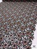 Floral Guipure Lace with Clear Sequins - Grey / Boysenberry / Pink / Marigold / Black