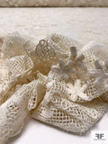 3D Floral Embroidered Mesh - Cream