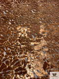 Square Sequins in Abstract Design on Lace - Copper Brown / Black