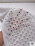 Stars in Circles Embroidered Eyelet Cotton - White