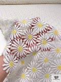 Daisy Floral  Guipure Lace - White / Yellow