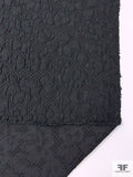 French Floral Textured 4-Way Stretch Brocade - Black