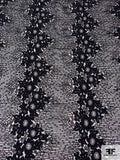 Floral Novelty Embroidered Tulle with Detailed Cording - Black