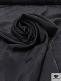 Floral Poly-Rayon Crepe Back Satin Jacquard - Black