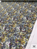 Italian Hazy Floral Brushstroke Printed Stretch Netting - Multicolor