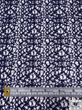 Web Pattern Corded Lace - Navy Blue