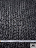 Embroidered and Stitched Tweed-Like Yarn on Chiffon - Black