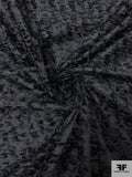 Eyelash Fringe on Heavy Polyester Organza - Black