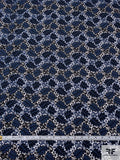 Leaf Pattern Guipure Lace - Navy Blue / Black