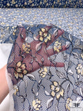 Floral Lace with Lurex Detailing - Navy / Yellow Gold / Black / White