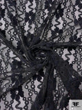 Floral Chenille Detailed Lace - Black