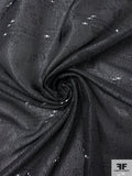 Floral Textured Polyester Jacquard Organza - Black / White