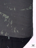 Abstract Printed Polyester Chiffon - Army Sage Green / Black