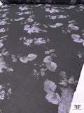 Romantic Floral Printed Polyester Chiffon - Dusty Purples / Grey / Black