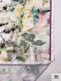 Hazy Floral Printed Polyester Crepe de Chine - Multicolor