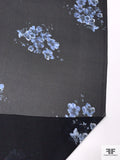 Floral Clusters Printed Polyester Chiffon - Blues / Black