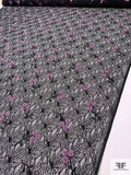 Floral Embroidered Corded Lace - Black / Orchid