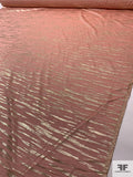 Italian Metallic Streaks Polyester Chiffon - Dusty Peach / Gold