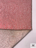 Italian Interlinked Design Metallic Brocade - Metallic Red / Off-White