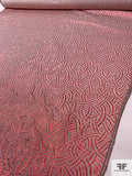 Italian Interlinked Design Metallic Brocade - Metallic Red / Off-White