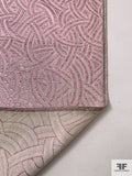 Italian Interlinked Design Metallic Brocade - Metallic Lavender-Rose / Off-White