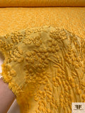 Italian Floral Bundles Textured Organza-Brocade - Amber Yellow