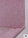Italian Dot Design Textured Metallic Brocade - Metallic Pink / White