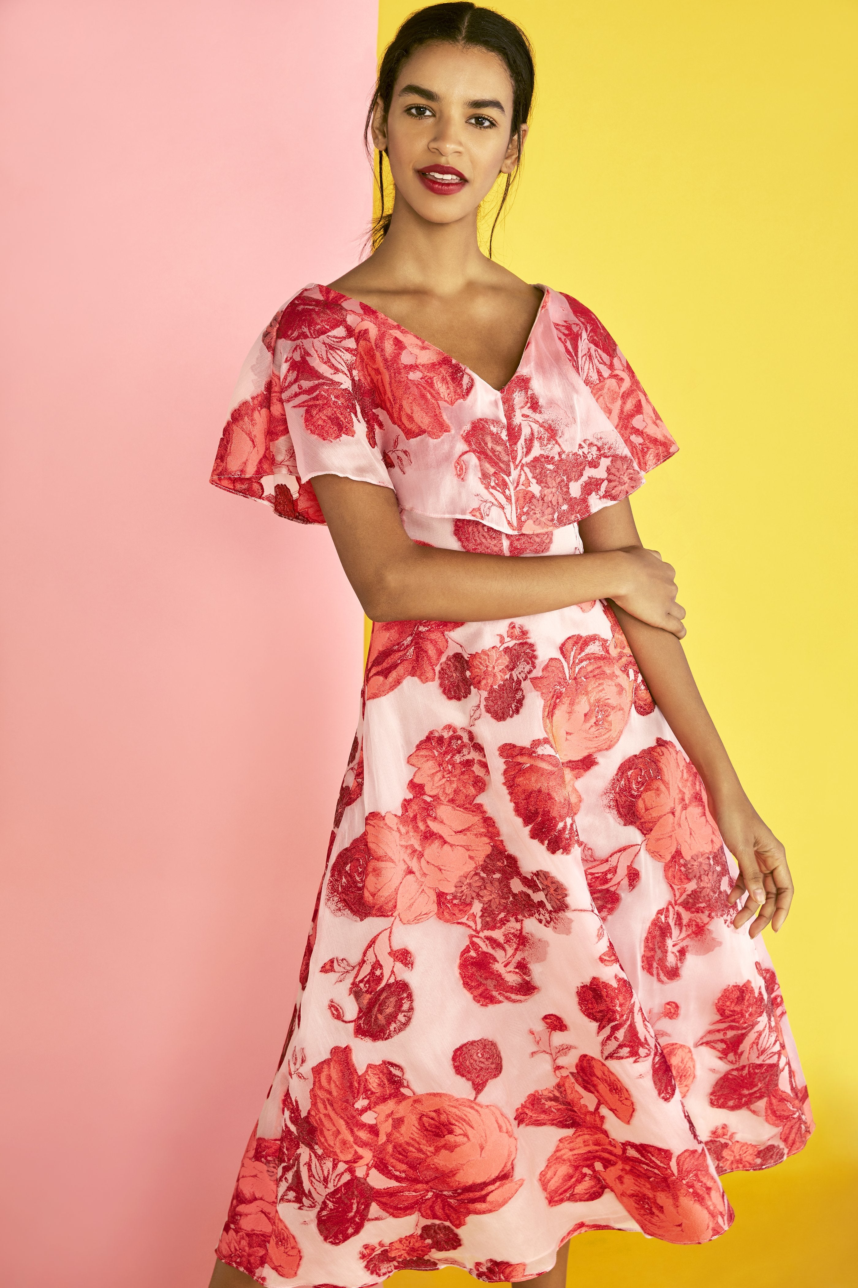 Italian Lela Rose Oversize Floral Fil Coup Organza - Peony/Pink/Red/White | FABRICS & FABRICS Fabrics & Fabrics Italian Lela Rose Oversize Floral Fil Coup Organza - Peony/Pink/Red/White | FABRICS & FABRICS Fabrics & Fabrics