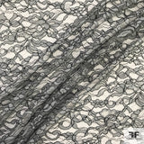 Double Scalloped Leavers Lace - Grey/Navy - Fabrics & Fabrics NY