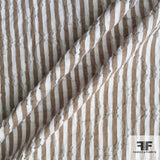 Striped Novelty Cotton - Brown/White