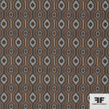 Geometric Woven Brocade - Brown/Grey
