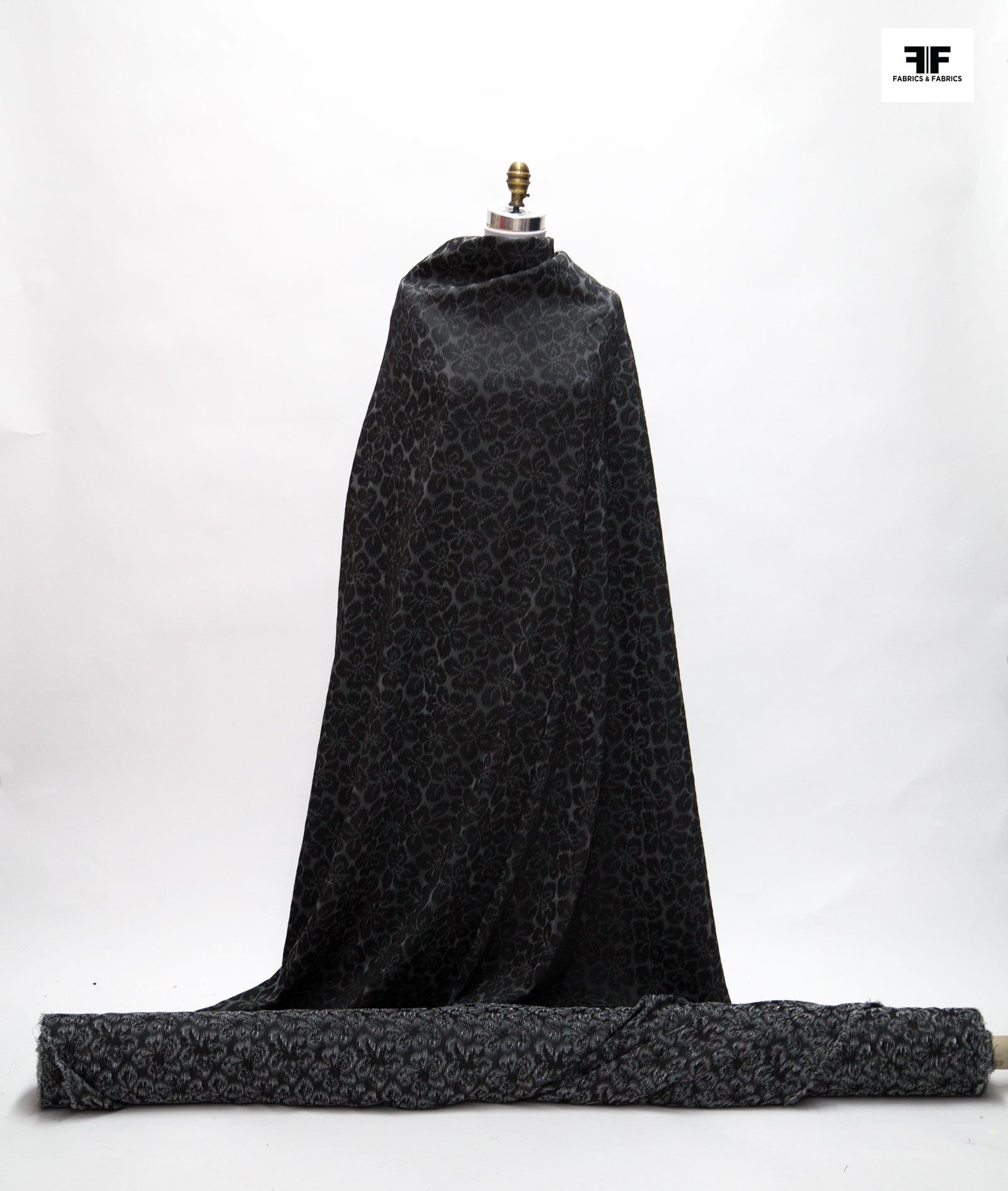 Floral Brocade - Grey/Black - Fabrics & Fabrics NY
