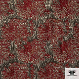 Metallic Abstract Brocade - Red/Gold