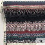Crochet Patterned Printed Silk Georgette - Multicolor - Fabrics & Fabrics NY