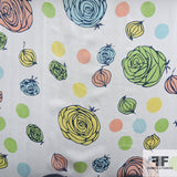 Floral/Polka Dot Silk Chiffon - Multicolor